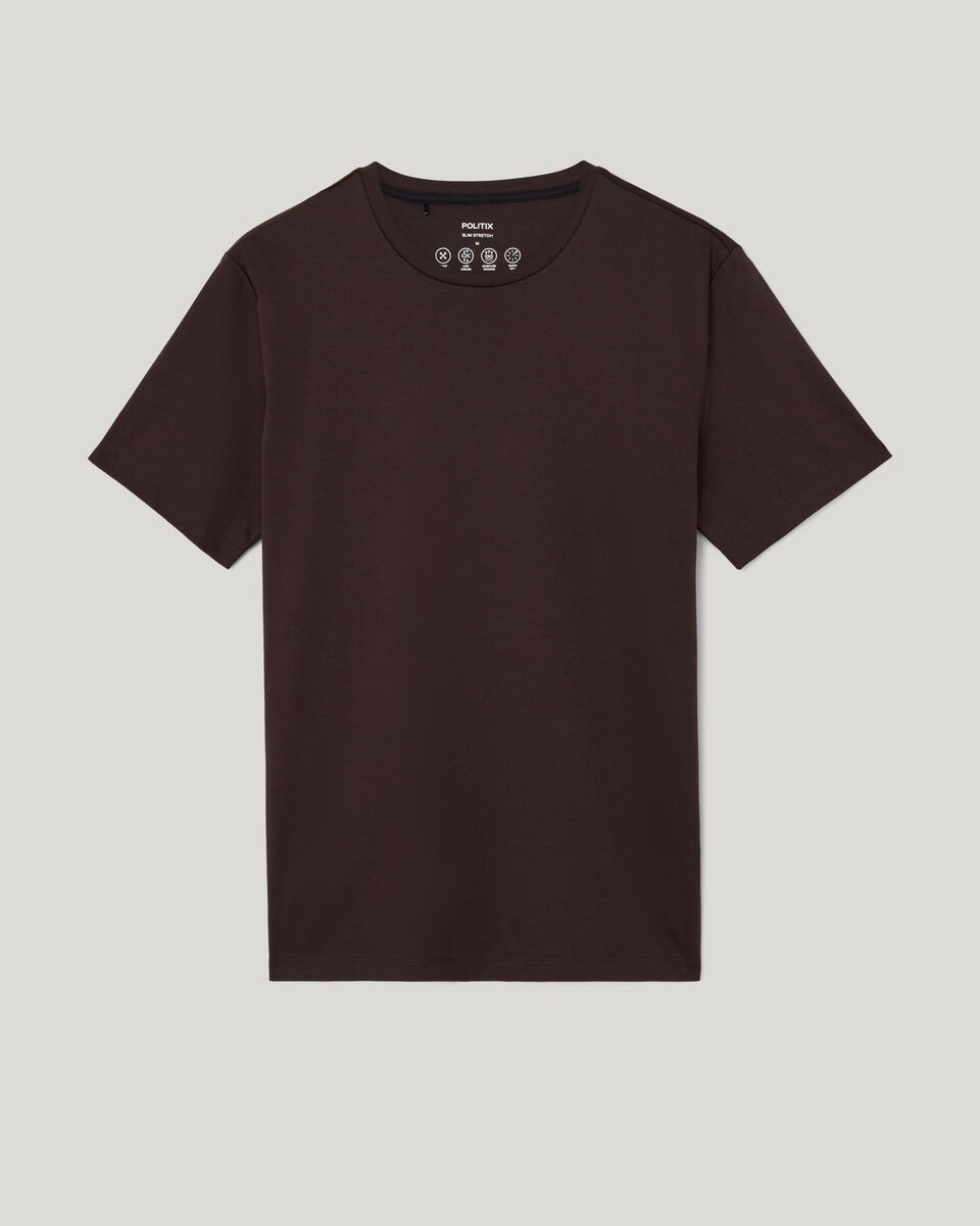 Slim Travel Tee, Dark Brown, hi-res